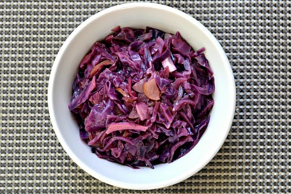 Braised Red Cabbage with Red Onion Apples and Balsamic