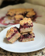 Blackberry Pie Bars with Oat Crumble Crust