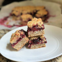 Blackberry Pie Bars with Oat Crumble Crust